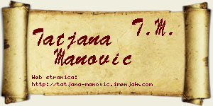 Tatjana Manović vizit kartica